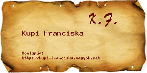 Kupi Franciska névjegykártya
